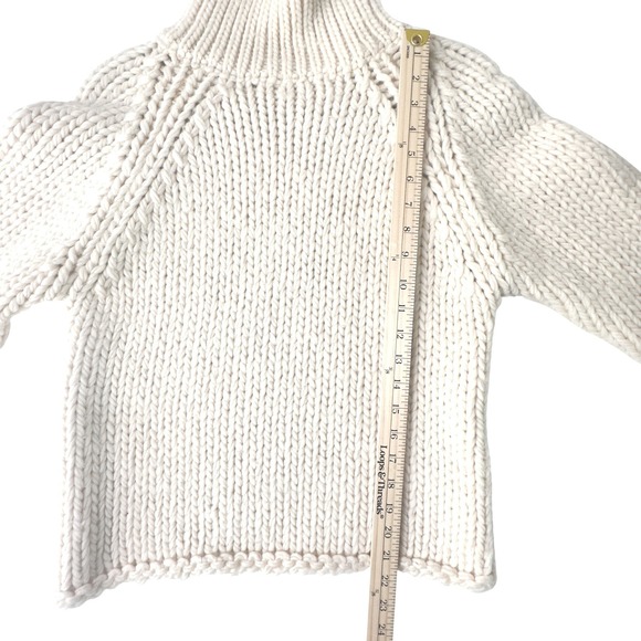 Vintage 90s Gleneden Merino Fisherman Turtleneck Sweater • Wool England - Small - Picture 6 of 9